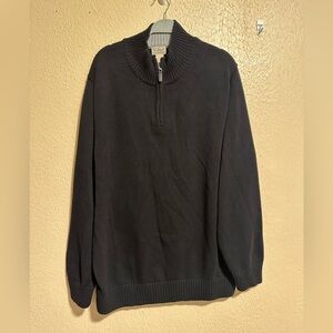 L.L.‎ Bean Quarter Zip Pullover Sweater Size XXL Black
